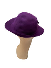 Load image into Gallery viewer, Original 1940's Purple Felt New York Creation Hat with Lace Detail