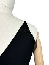Load image into Gallery viewer, Original 1940's Bias Cut Black Crepe Full Length Evening Dress with Sequin Trim - Bust 36 38 *