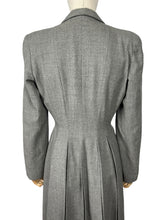 Load image into Gallery viewer, Original 1940's Grey Wool Princess Coat with Gorgeous Back Detail - Bust 36 37