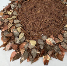 Load image into Gallery viewer, Original 1920's 1930's Brown Crochet Beret Covered with Metallic Leaf Sequins