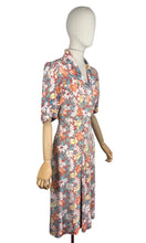 Load image into Gallery viewer, Original 1940's Home Sewn Floral Crepe Day Dress - Bust 34 36