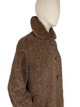 Load image into Gallery viewer, Original 1930's Dark Brown LISPAK British Alpaca Wool Coat with Huge Buttons by Barnett-Hutton - Bust 38 40