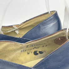 Load image into Gallery viewer, Original 1940's CC41 Blue Leather Shoes with Buckle Fastening - UK 3 3.5