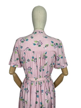 Load image into Gallery viewer, Original 1940's CC41 Pink, Green, Blue and White Floral Cotton Belted Day Dress - Bust 36