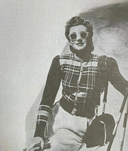 Load image into Gallery viewer, Late 1930's Reproduction Hand Knitted Long Sleeved Ski Jacket in Cranberry Red, Mustard Yellow, Bottle Green and Chocolate Brown Pure Wool - Bust 36 37
