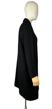 Load image into Gallery viewer, Original 1940's Black Worsted Wool Edge to Edge Coat by Jaypee - Bust 38 40 *