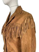 Load image into Gallery viewer, Original 1950's Tan Suede Fringed Jacket by Desert Suedes of California - Bust 34 *