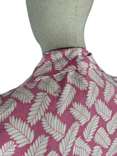 Load image into Gallery viewer, Original 1940's 1950's Pink and White Cotton Summer Dress with Pretty Fern Print - Bust 34 35 *