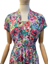 Load image into Gallery viewer, Original 1940’s Painterly Floral Dress - Petite Length - Bust 34