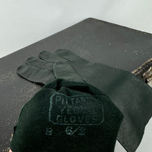 Load image into Gallery viewer, Original 1940's Dark Forest Green Pig Skin Leather Gloves - Size 6.5 *
