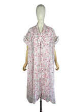Load image into Gallery viewer, Original 1950's Dress and Jacket Set in White with Pink and Black Floral and Paste Trim - Bust 34 35