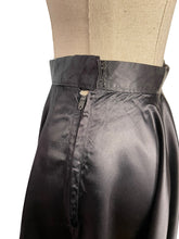 Load image into Gallery viewer, Original 1950’s Inky Black Satin Full Circle Skirt - Waist 25 26 *
