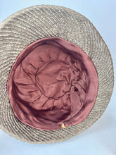 Load image into Gallery viewer, Original Late 1950's Hat in Bronze and Rust with Wide Satin Ribbon Trim *