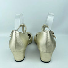 Load image into Gallery viewer, Re-Mix Starlet 1920's 1930's T-Strap Sandals in Gold Leather - UK Size 9