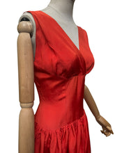 Load image into Gallery viewer, Original 1950's Cornell Flame Red Grosgrain Cocktail Dress - Bust 36 38