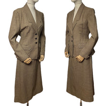 Load image into Gallery viewer, Original 1940’s American Made Lightwool Wool Check Suit in Dull Mustard and Brown - Bust 40 42