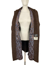 Load image into Gallery viewer, Original 1930's Dark Brown LISPAK British Alpaca Wool Coat with Huge Buttons by Barnett-Hutton - Bust 38 40