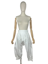 Load image into Gallery viewer, Antique Victorian Open Crotch Bloomers with Button Fastening - Waist 27 **