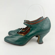 Load image into Gallery viewer, Original 1930's Mary Jane Leather Shoes Overpainted with Green *