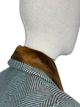 Load image into Gallery viewer, Original 1940's CC41 Brown and Blue Herringbone Wool Double Breasted Coat - Bust 36