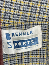 Load image into Gallery viewer, Original 1940's Grey and Yellow Check Jacket with Fabulous Pocket Detail by Brenner Sports - Bust 38