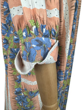 Load image into Gallery viewer, Original 1950's Wounded But Wearable Bright Floral Cotton Dressing Gown - Bust 38 40