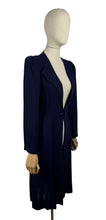 Load image into Gallery viewer, Original 1930’s Navy Blue Lightweight Crepe Edge to Edge Summer Coat - Bust 32 34