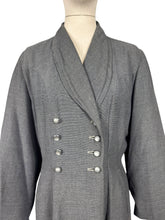 Load image into Gallery viewer, Original 1940's 1950's Slate Grey Double Breasted Textured Wool Princess Coat by Samtex Town - Bust 38 *