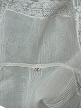 Load image into Gallery viewer, Vintage Edwardian Style Blouse in Fine Cotton Lawn with Mother of Pearl Buttons, Pintucks and Lace Trim - Bust 36 **