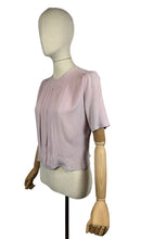 Load image into Gallery viewer, Original 1940's Pale Lilac Crepe Button Back Blouse with Tucked Front - Bust 36
