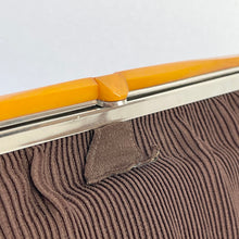 Load image into Gallery viewer, Original 1940’s Chocolate Brown Clutch Bag with Bakelite Clasp