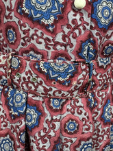 Load image into Gallery viewer, Original 1950's Volup Burgundy, Red, Blue and White Classic Cotton Belted Day Dress - Bust 40 42 *