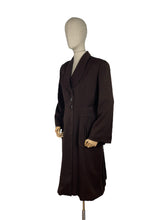 Load image into Gallery viewer, Original 1940's Dark Brown Lightweight Wool Coat with Patch Pockets and Three Button Closure