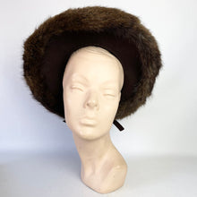 Load image into Gallery viewer, Original 1940’s Chocolate Brown Arnold Constable & Co New York Creation Felt Hat Trimmed with Real Fur *
