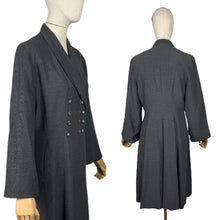 Load image into Gallery viewer, Original 1940's 1950's Slate Grey Double Breasted Textured Wool Princess Coat by Samtex Town - Bust 38 *