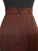 Load image into Gallery viewer, Original 1940's Warm Brown Lightweight Wool Pleated Skirt - Waist 24