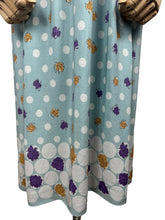 Load image into Gallery viewer, Original Late 1940's or Early 1950's Floral Border Print Dress and Bolero in Blue, Purple, Mustard, Black and White - Bust 32 33