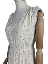 Load image into Gallery viewer, Original 1930’s Pure Silk Nightdress with Teeny Pink and Blue Floral Rose Print - Bust 34