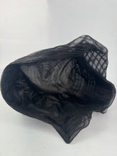 Load image into Gallery viewer, Original 1920's Seamed Black Mesh Cloche with Silk Lining