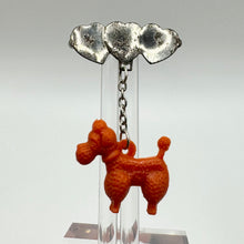 Load image into Gallery viewer, Original 1940's 1950's Red Plastic Poodle Brooch with Heart Trio Pin