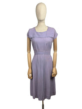 Load image into Gallery viewer, AS IS Original 1940's Lavender Purple Crepe Belted Day Dress - Bust 34 36