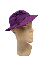 Load image into Gallery viewer, Original 1940's Purple Felt New York Creation Hat with Lace Detail