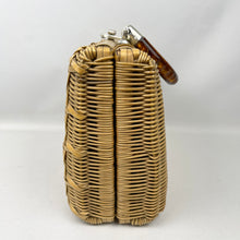 Load image into Gallery viewer, Original 1950’s Wicker Bag with Pretty Button Trim - Handmade in British Hong Kong