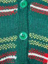 Load image into Gallery viewer, Original 1940's 1950's Green, Red, Yellow and White Tartan Waistcoat - Bust 32" 34"