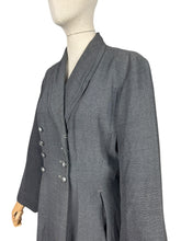 Load image into Gallery viewer, Original 1940's 1950's Slate Grey Double Breasted Textured Wool Princess Coat by Samtex Town - Bust 38 *