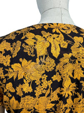 Load image into Gallery viewer, Original 1950’s Orange and Black Floral Cotton Wiggle Dress *
