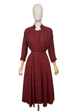 Load image into Gallery viewer, Original Late 1940's New Look 'A Leslie Fay Original' Belted Rust Day Dress - Bust 38 *