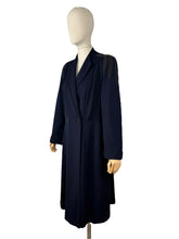 Load image into Gallery viewer, Original 1940's Navy Blue Medium Weight Wool Coat with Soutache Detail - Bust 38 40