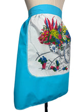 Load image into Gallery viewer, Original 1950's Vibrant St Michael Cotton Apron - Blue and White with Floral Print in Pink and Yello