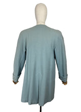 Load image into Gallery viewer, Original 1940's Wool Jacket in Soft Blue with Studded Cuffs and Pockets - Bust 36 38
